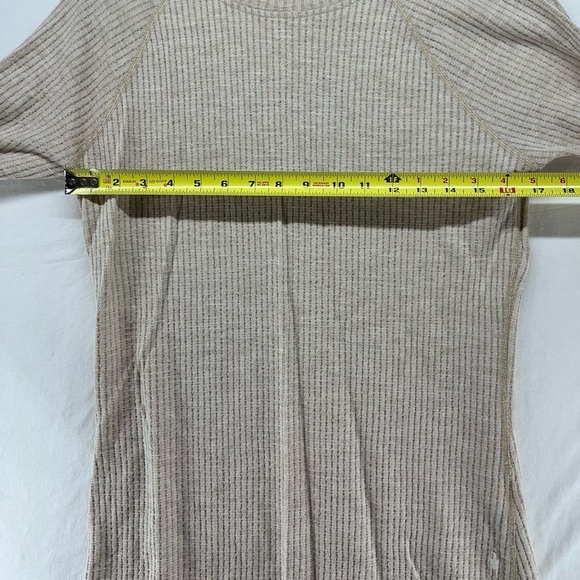Smartwool Waffle Knit Top Shirt Long Sleeve Tan Beige Tan Cream Layering Small - Picture 5 of 8